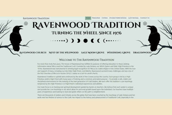House of Ravenwood website homepage